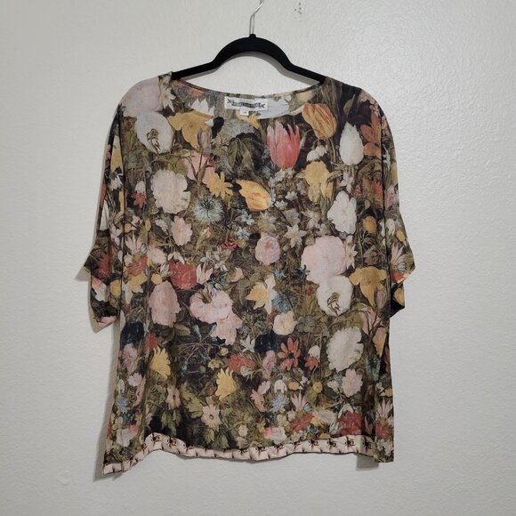 NWT Market of Stars I Dream In Flowers Luxe Bamboo Tee Floral Print S/M - Picture 5 of 12